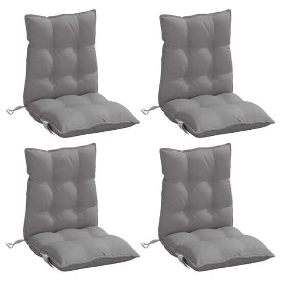 Stoelkussens 4 st lage rug oxford stof grijs