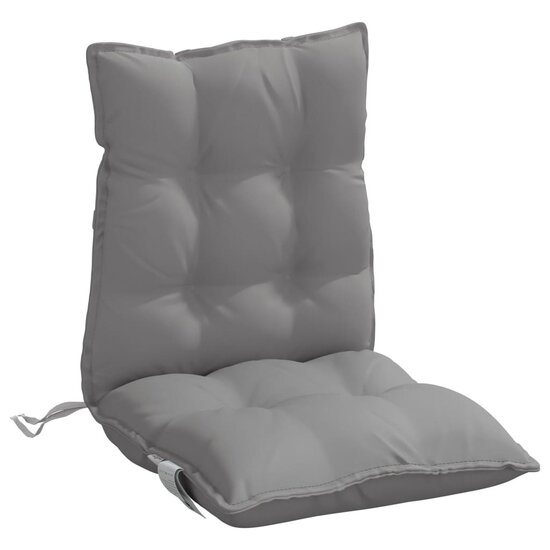 Stoelkussens 4 st lage rug oxford stof grijs