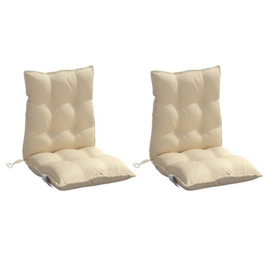 Stoelkussens 2 st lage rug oxford stof beige