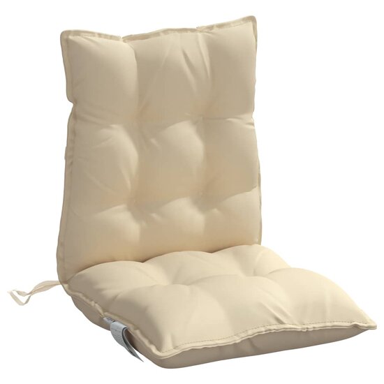 Stoelkussens 2 st lage rug oxford stof beige