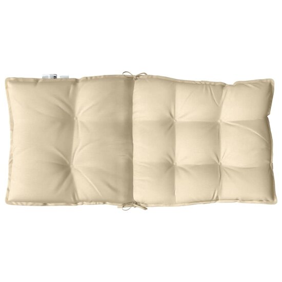Stoelkussens 2 st lage rug oxford stof beige
