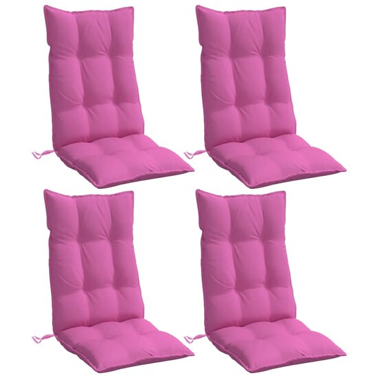 Stoelkussens 4 st hoge rug oxford stof roze