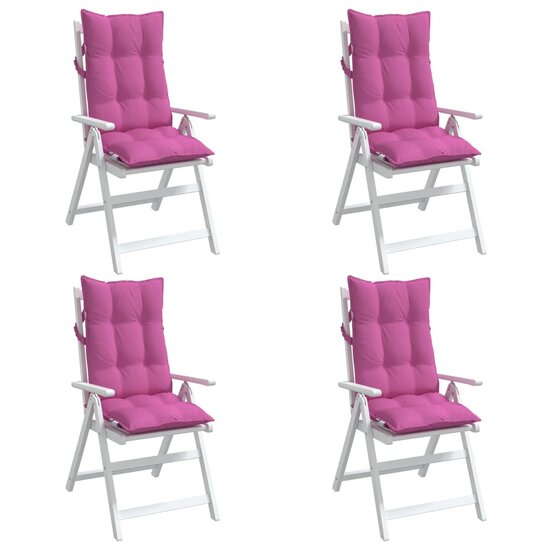 Stoelkussens 4 st hoge rug oxford stof roze