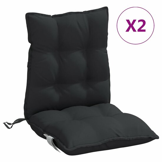 Stoelkussens Lage Rug Oxford Stof 2 Zwart