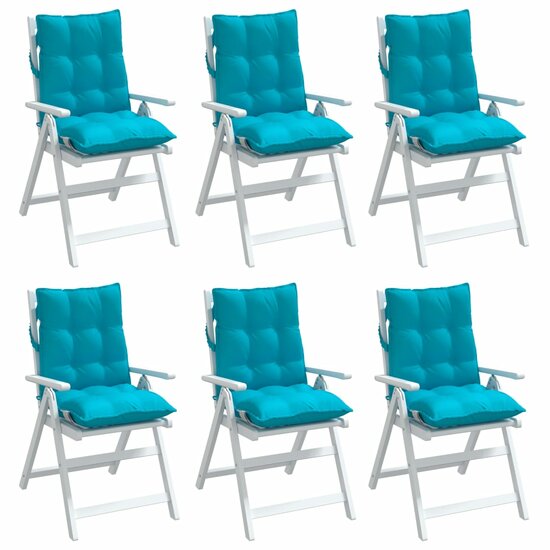 Stoelkussens Lage Rug Oxford Stof 6 Turquoise