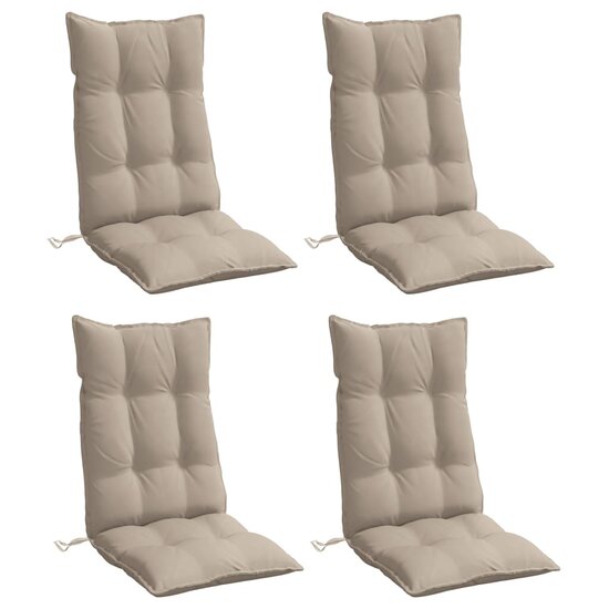 Stoelkussens Hoge Rug Oxford Stof 4 Taupe