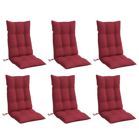 Stoelkussens Hoge Rug Oxford Stof 6 Wijnrood