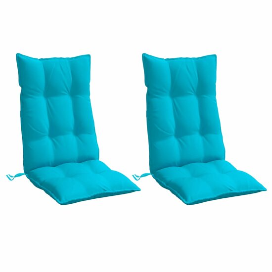Stoelkussens Hoge Rug Oxford Stof 2 Turquoise
