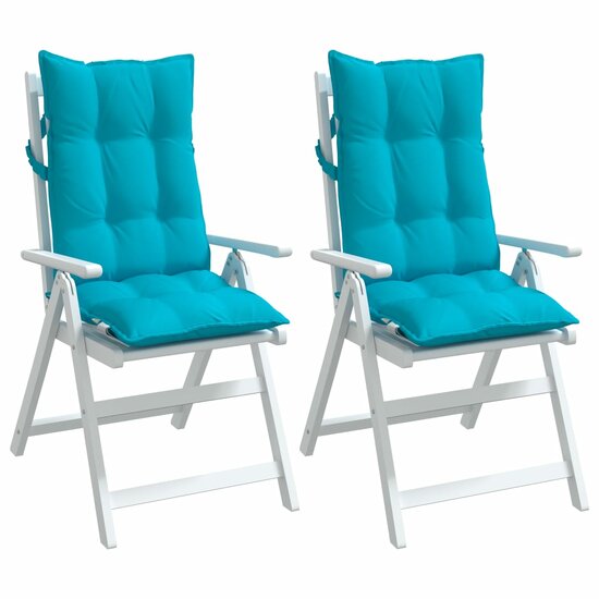 Stoelkussens Hoge Rug Oxford Stof 2 Turquoise