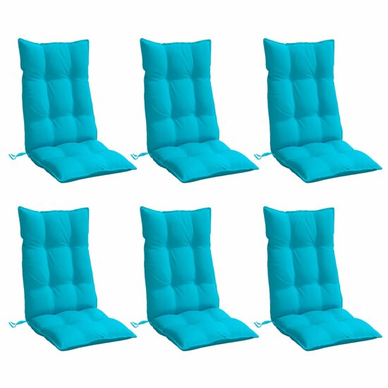 Stoelkussens Hoge Rug Oxford Stof 6 Turquoise