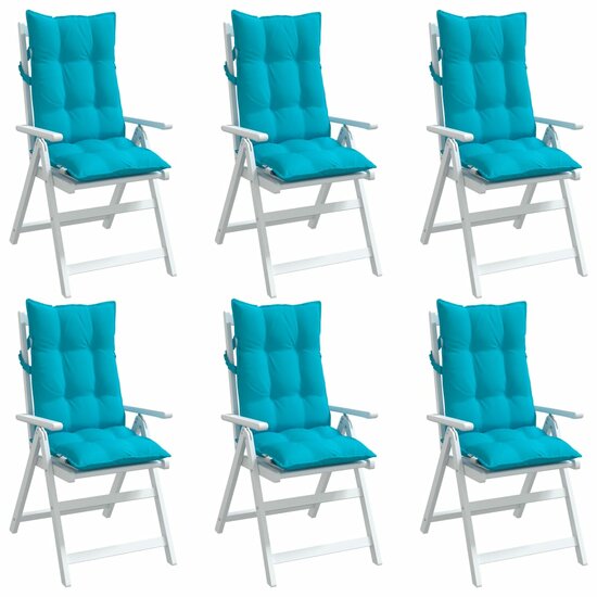 Stoelkussens Hoge Rug Oxford Stof 6 Turquoise