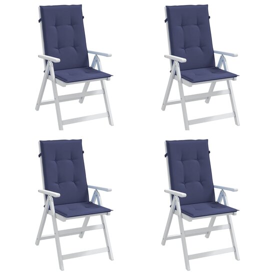 Stoelkussens Hoge Rug Stof 4 120 x 50 x 3 cm Marineblauw