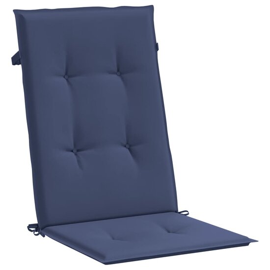 Stoelkussens Hoge Rug Stof 2 120 x 50 x 3 cm Marineblauw
