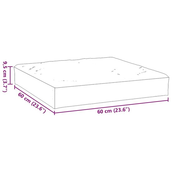 Palletkussen 60x60x9,5 cm oxford stof grijs