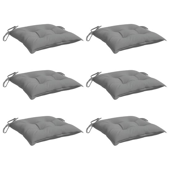 Stoelkussens 6 st 50x50x7 cm oxford stof grijs