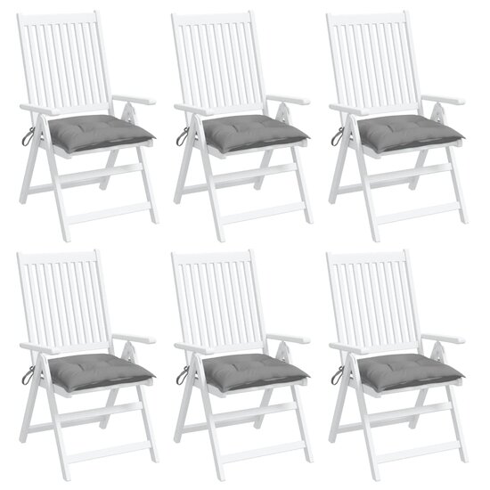 Stoelkussens 6 st 50x50x7 cm oxford stof grijs