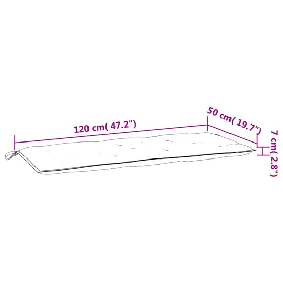 Tuinbankkussens 2 st 120x50x7 cm oxford stof lichtblauw