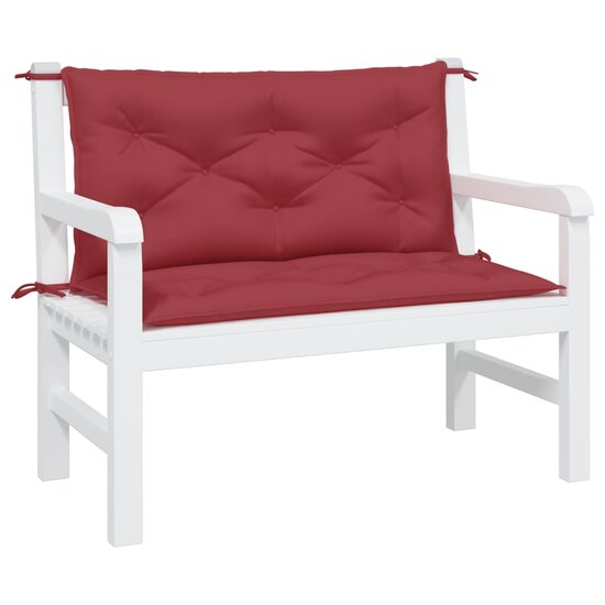 Tuinbankkussens 2 st 100x50x7 cm oxford stof wijnrood