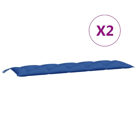 Tuinbankkussens 2 st 180x50x7 cm oxford stof blauw