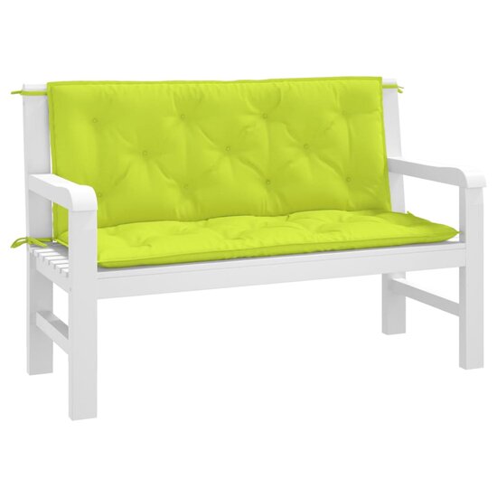 Tuinbankkussens 2 st 120x50x7 cm oxford stof heldergroen