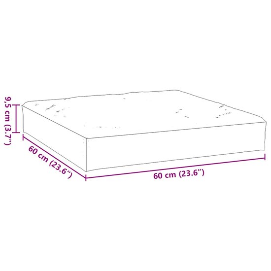 Palletkussen 60x60x9,5 cm oxford stof wijnrood