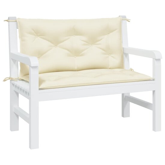 Tuinbankkussens 2 st 100x50x7 cm oxford stof cr&egrave;mekleurig