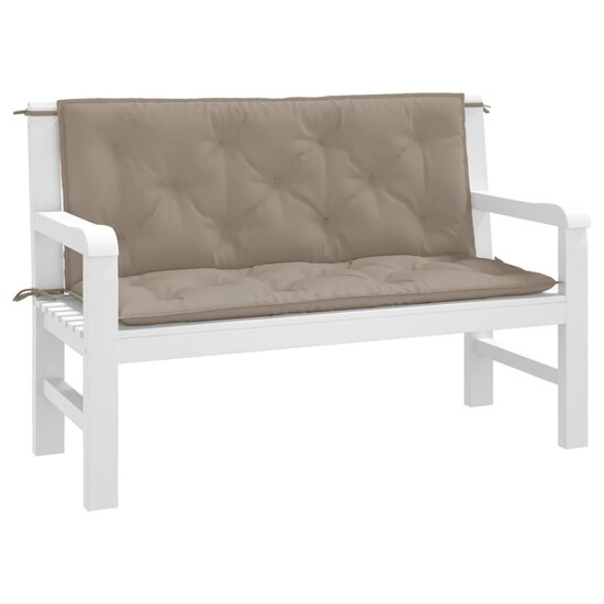 Tuinbankkussens 2 st 120x50x7 cm oxford stof taupe