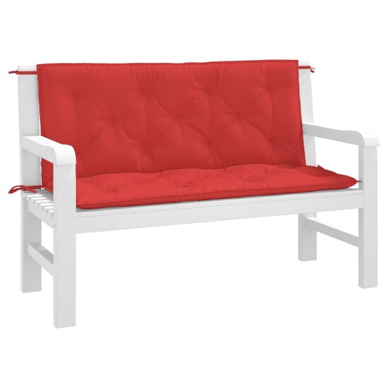 Tuinbankkussens 2 st 120x50x7 cm oxford stof rood
