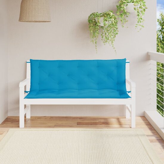 Tuinbankkussens 2 st 150x50x7 cm oxford stof lichtblauw