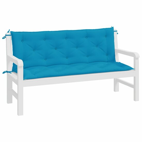 Tuinbankkussens 2 st 150x50x7 cm oxford stof lichtblauw