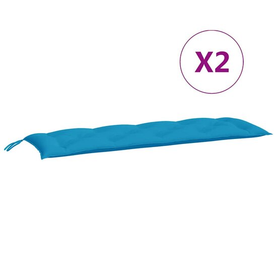Tuinbankkussens 2 st 150x50x7 cm oxford stof lichtblauw