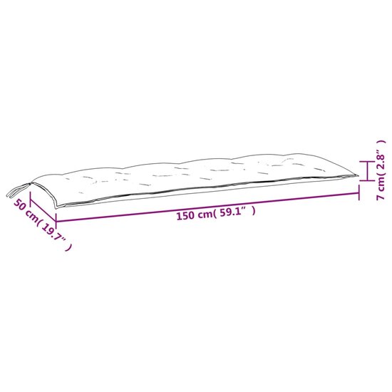 Tuinbankkussens 2 st 150x50x7 cm oxford stof lichtblauw