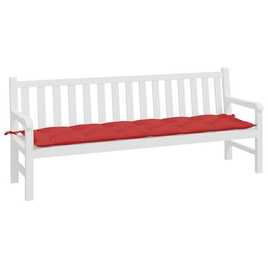 Tuinbankkussen 200x50x7 cm stof rood