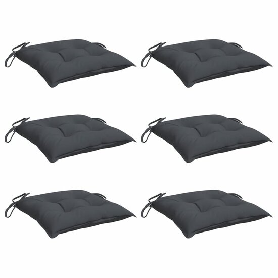 Stoelkussens 6 st 50x50x7 cm oxford stof antracietkleurig