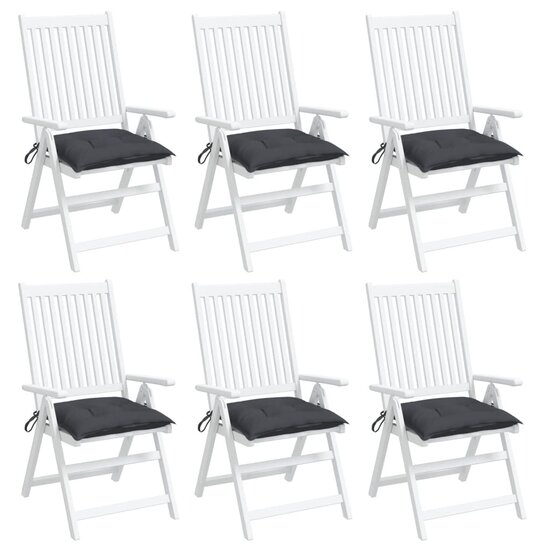 Stoelkussens 6 st 50x50x7 cm oxford stof antracietkleurig