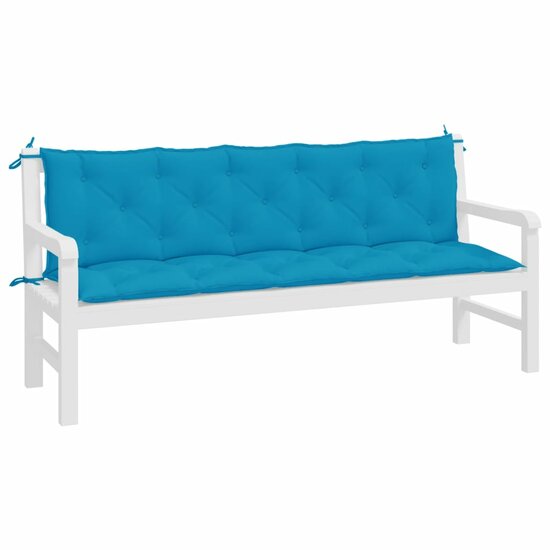 Tuinbankkussens 2 st 180x50x7 cm oxford stof lichtblauw