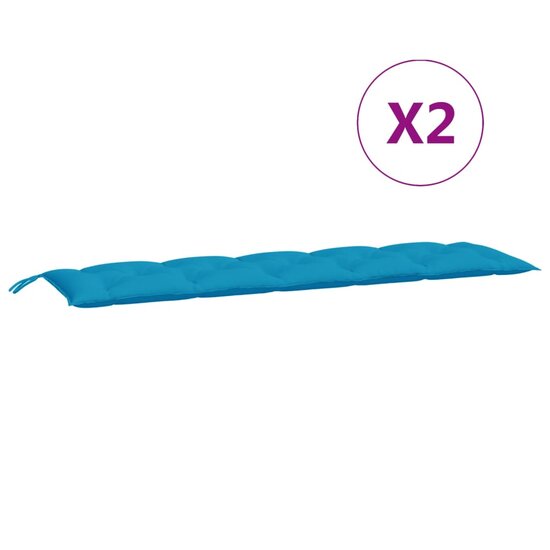 Tuinbankkussens 2 st 180x50x7 cm oxford stof lichtblauw