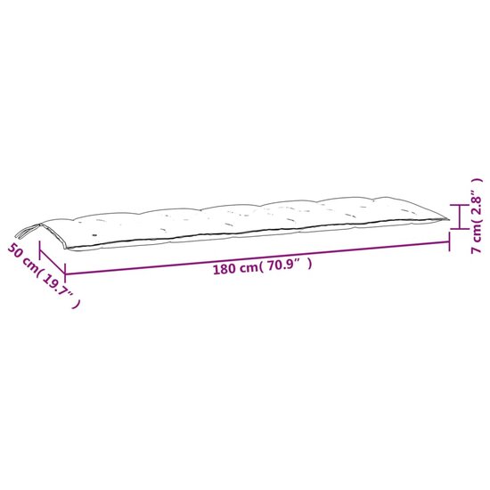 Tuinbankkussens 2 st 180x50x7 cm oxford stof lichtblauw