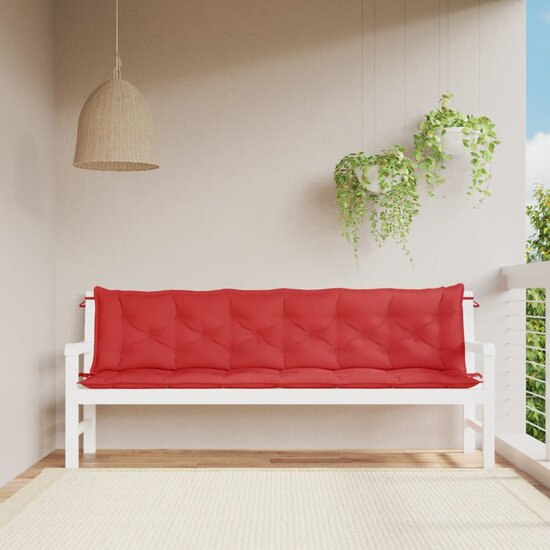 Tuinbankkussens Oxford Stof 200 x 50 x 7 cm Rood