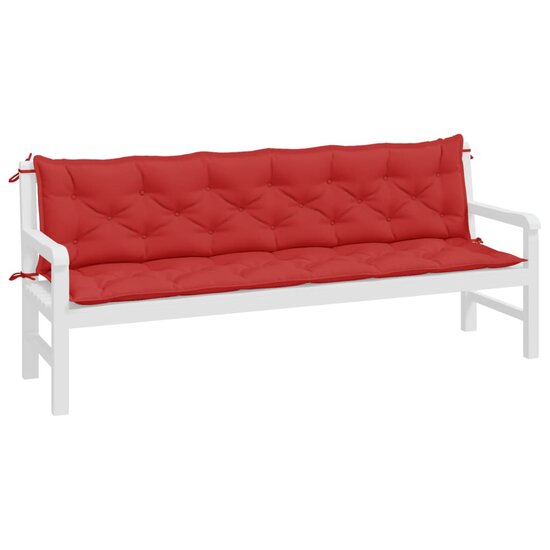 Tuinbankkussens Oxford Stof 200 x 50 x 7 cm Rood
