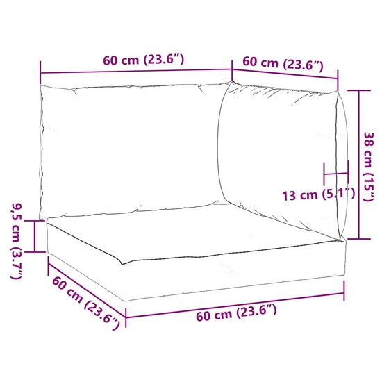 Palletkussens 3 St Oxford Stof 1 Beige