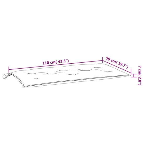 Tuinbankkussen 110X50X7 Cm Oxford Stof Zwart