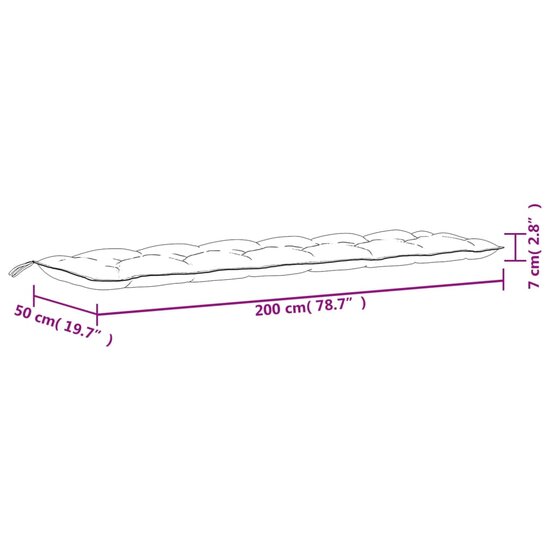 Tuinbankkussens Oxford Stof 200 x 50 x 7 cm Taupe