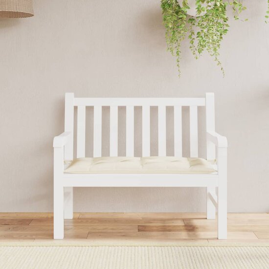 Tuinbankkussen 110X50X7 Cm Oxford Stof Wit Cr&egrave;me