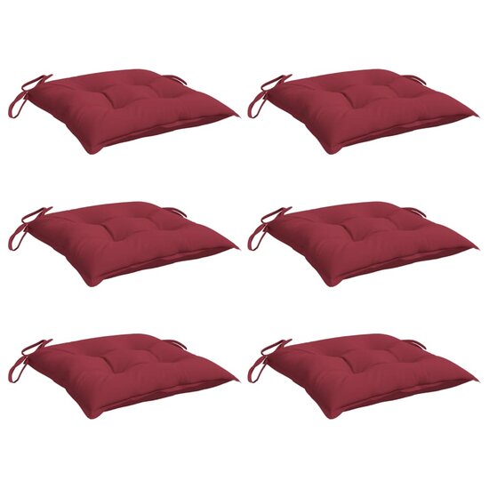 Stoelkussens Oxford Stof 6 40 x 40 x 7 cm Wijnrood