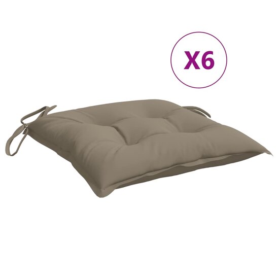 Palletkussens 6 st 50x50x7 cm oxford stof taupe