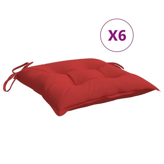Palletkussens 6 st 50x50x7 cm oxford stof rood