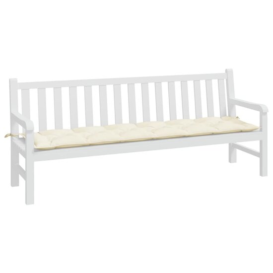 Tuinbankkussen 200x50x7 cm oxford stof cr&egrave;mekleurig