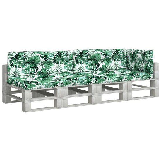 Palletkussens 5 st stof bladpatroon