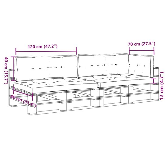 Palletkussens 5 st stof bladpatroon